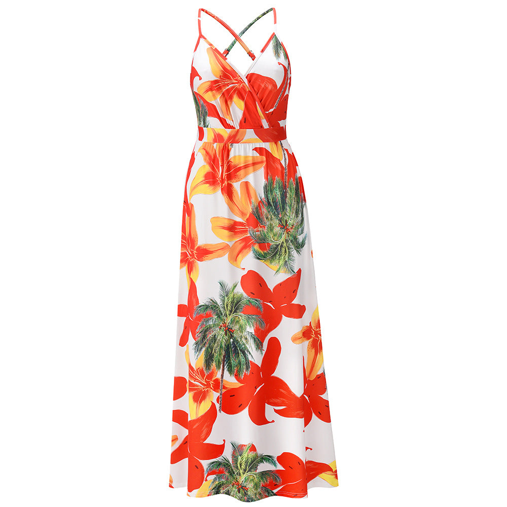 Bohemian Summer Dress For Women, Maxi Floral Dress