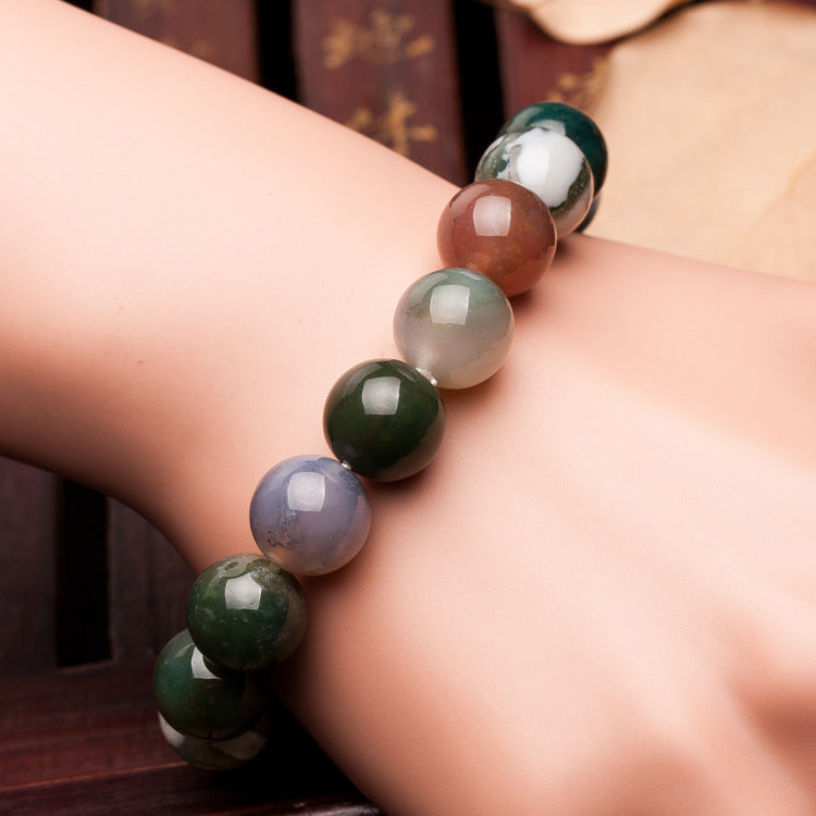 Natural Indian Agate Bracelet, Crystal Beads Bracelet