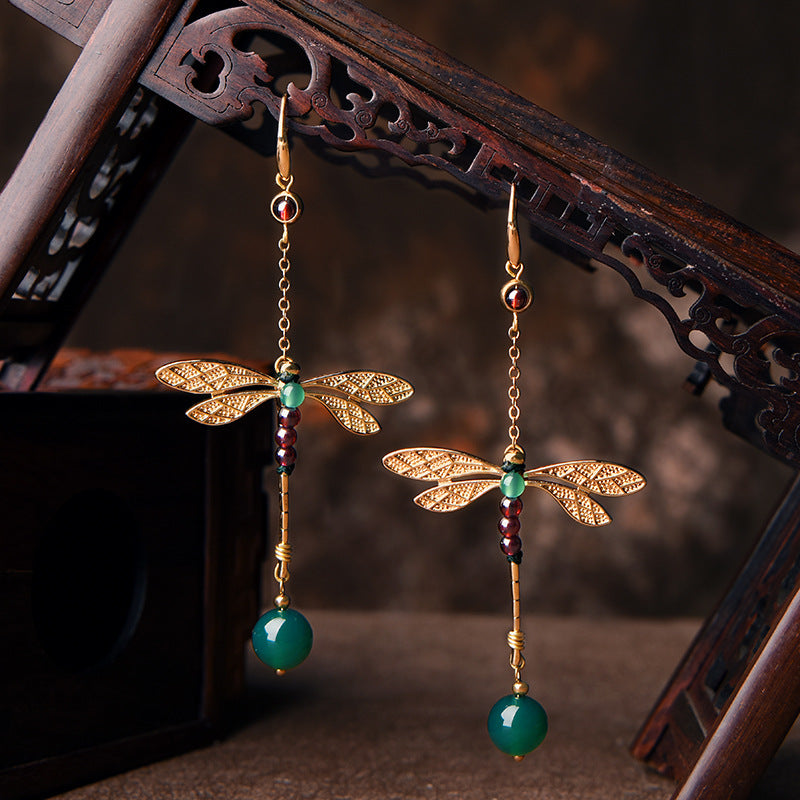 Dragonfly Malachite Earrings