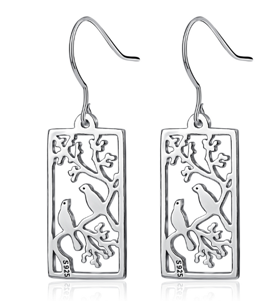 Silver Bird Earrings