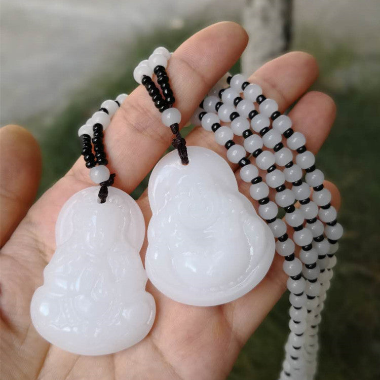 Jade Gemstone Buddha Necklace