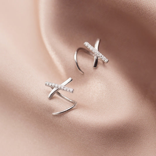 Simple Cross Statement Earrings