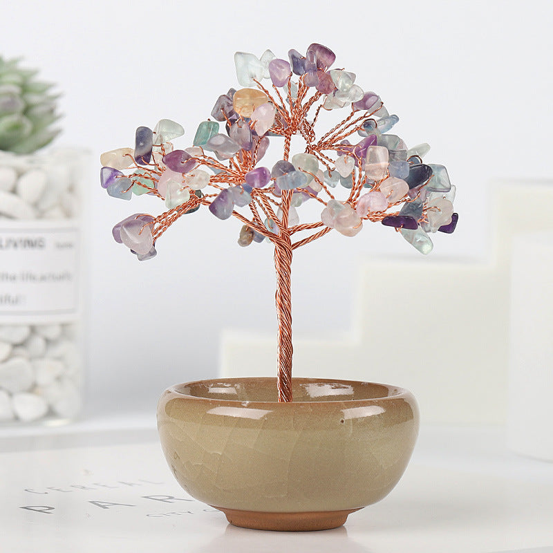 Lucky Tree Natural Gemstone Ornament