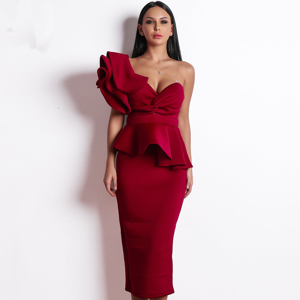 Evening One Shoulder Cocktail Dress For Women