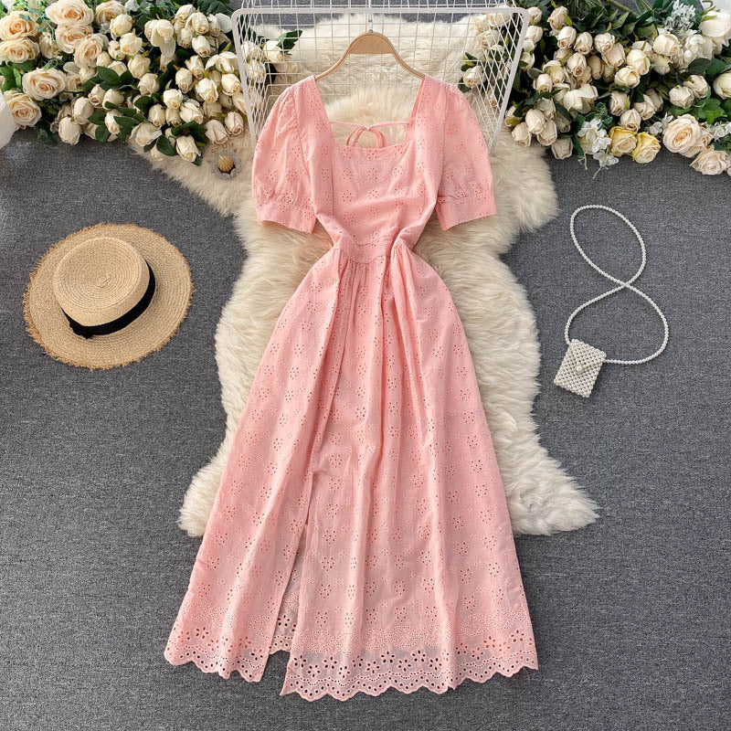 Midi Lace Dress, Boho Summer Dress For Women