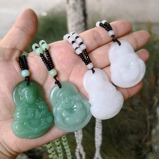 Jade Gemstone Buddha Necklace