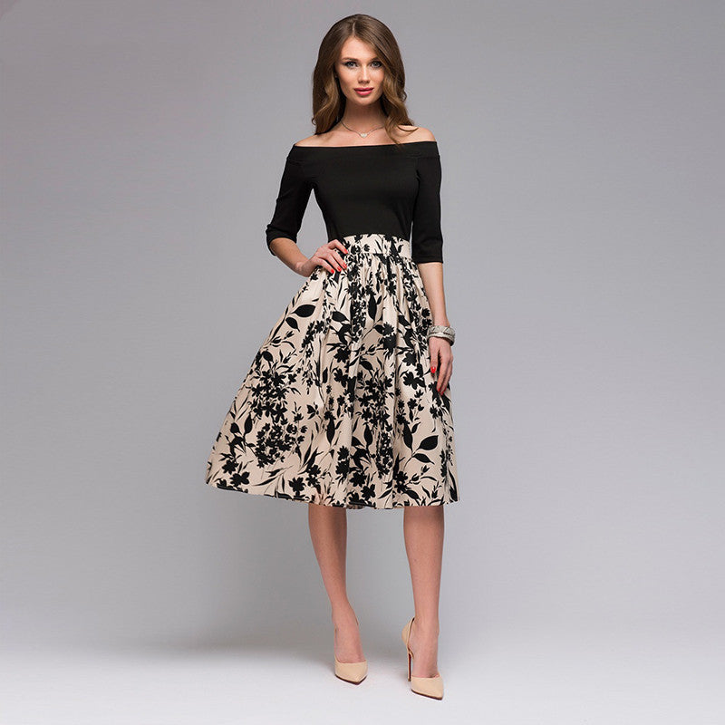 Floral Prom Party Dress, Evening Cocktail Dress