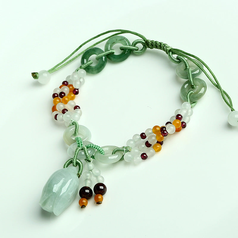 Jade Tulip Gemstone Bracelet