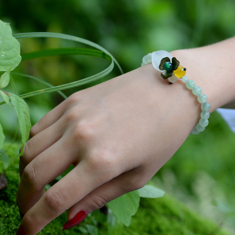 Jade Gemstone Bracelet, Jade Jewelry, Green Jade Bracelet