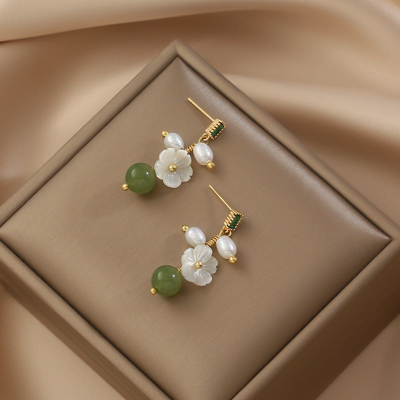 Plum Blossom Jade Gemstone Earrings