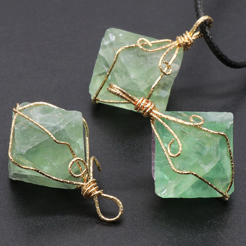 Natural Jade Raw Gemstone Pendant
