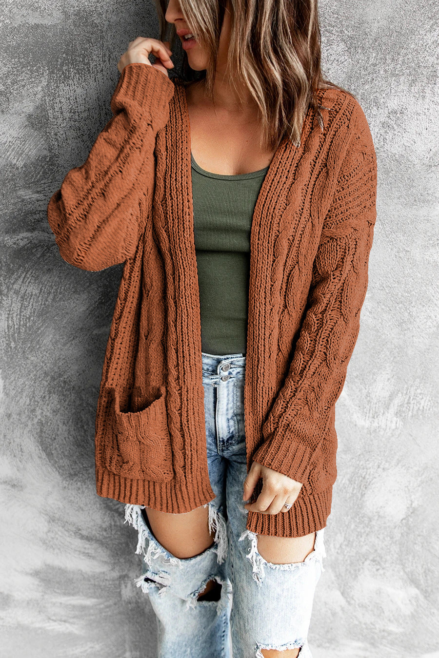 Knitted Boho Cardigan, Warm Jumper For Women