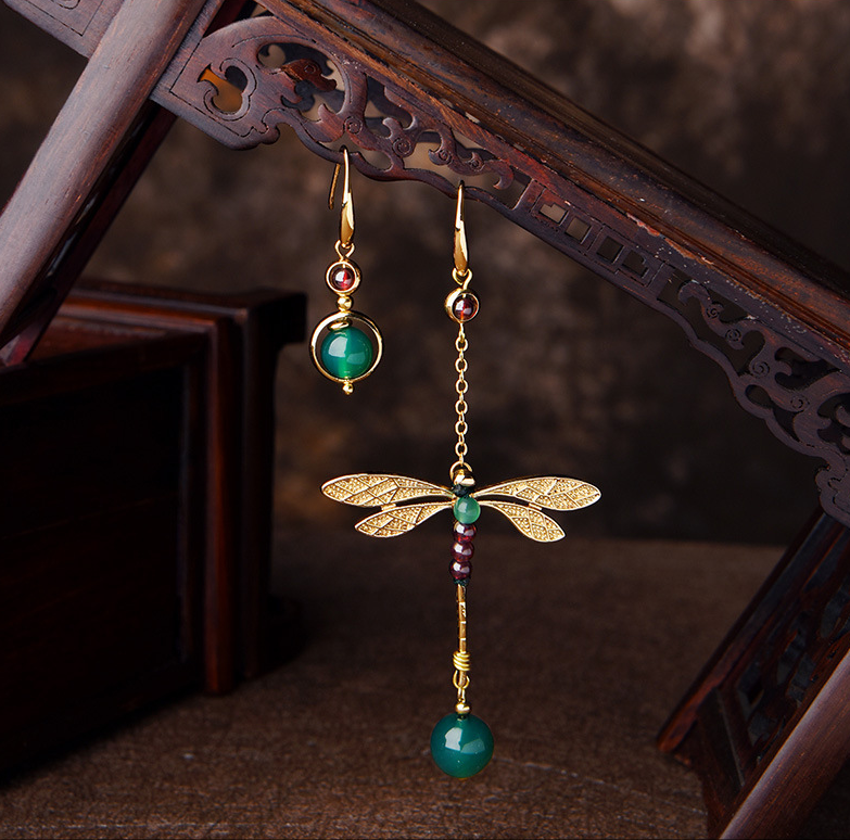 Dragonfly Malachite Earrings