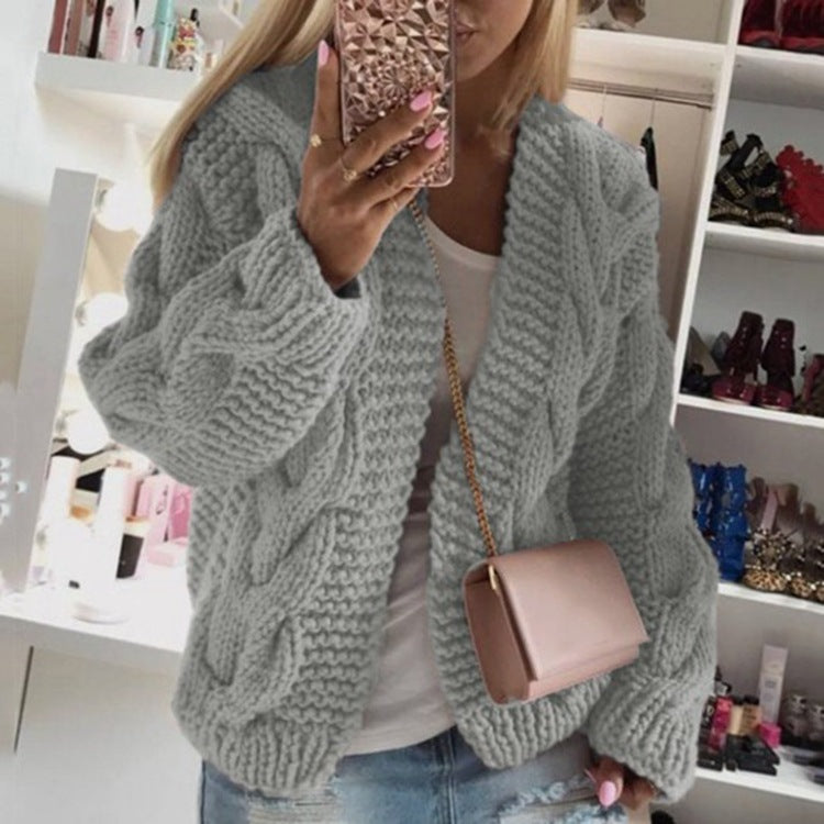 Sweater Cardigan For Women, Knitted Warm Jumper