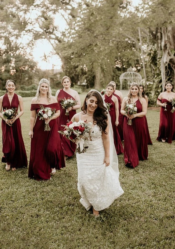 Burgundy bridesmaid hotsell dresses multiway