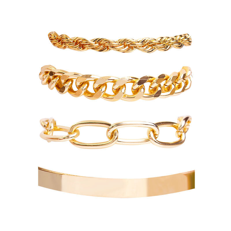Set of 4 Chain Bracelets, Bohemian Bracelets For Women