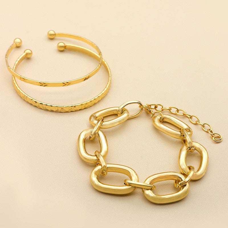 Set of 3 Chain Bracelets, Bohemian Bracelets For Women