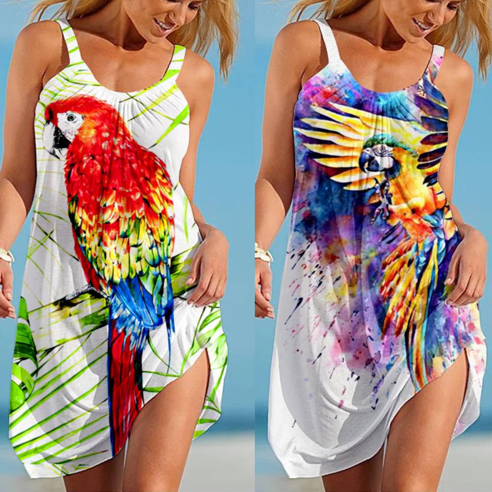 Bohemian Summer Mini Dress, Boho Printed Dress