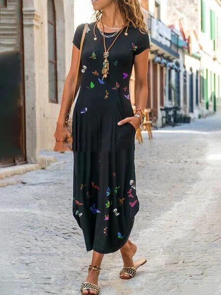 Boho Floral Dress, Bohemian Summer Dress For Women