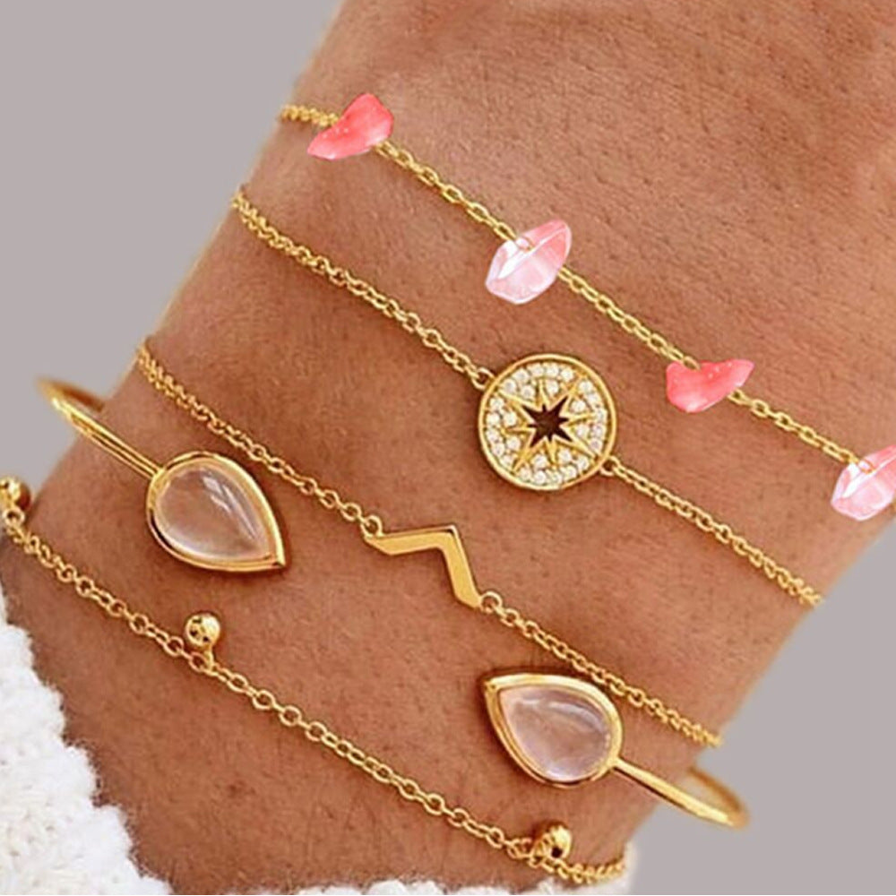 Set of 6 Chain Bracelets, Bohemian Bracelets For Women