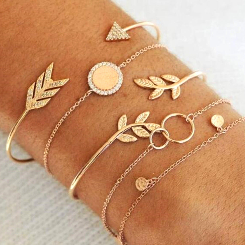 Set of 6 Chain Bracelets, Bohemian Bracelets For Women