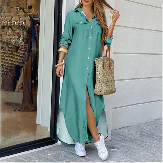 Bohemian Maxi Shirt Dress, Boho Dress For Women