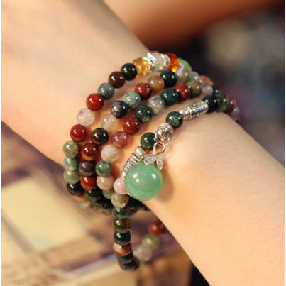 African Jasper Gemstone Bracelet, Crystal Beads Bracelet