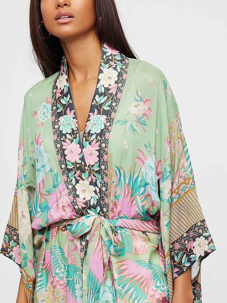 Hippie Boho Floral Kimono