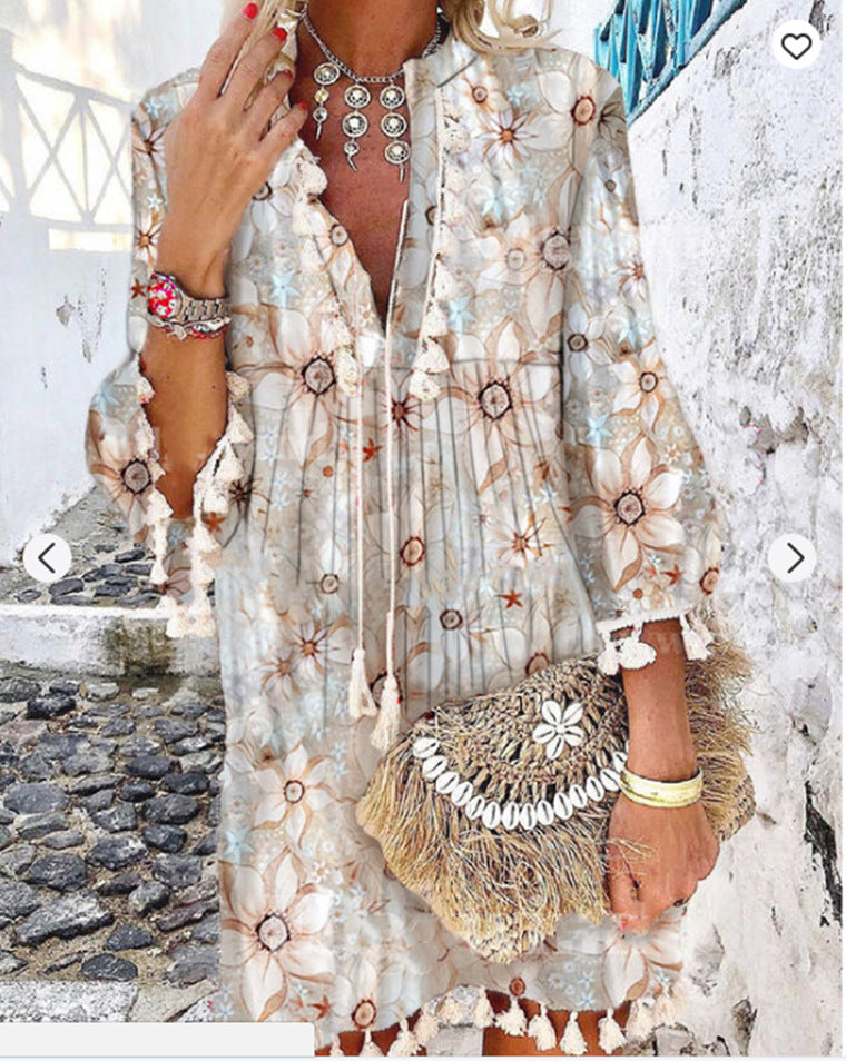 Bohemian Elegant Summer Dress, Mini Boho Dress