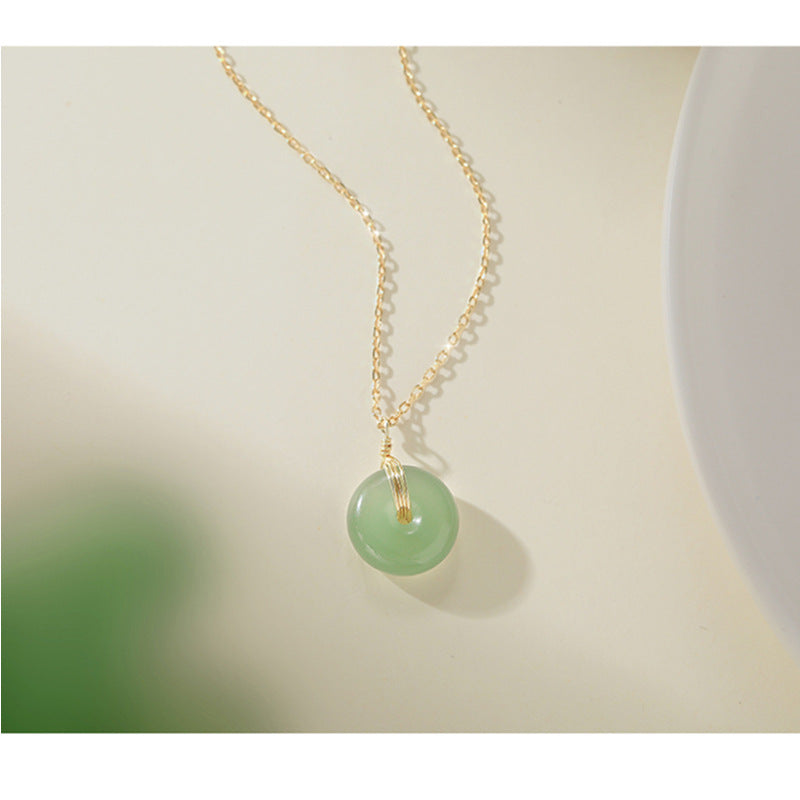 Hetian Jade Crystal Necklace, Jade Jewelry, Green Jade