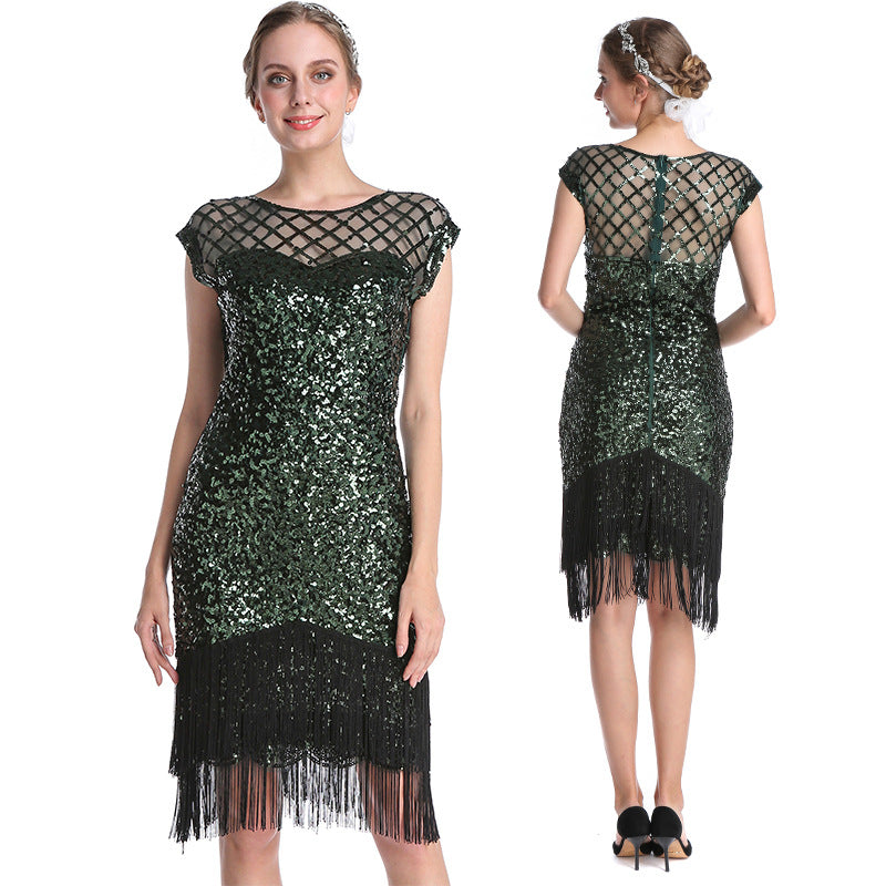 1920’ Tassel Sequin Party Dress, Cocktail Dress