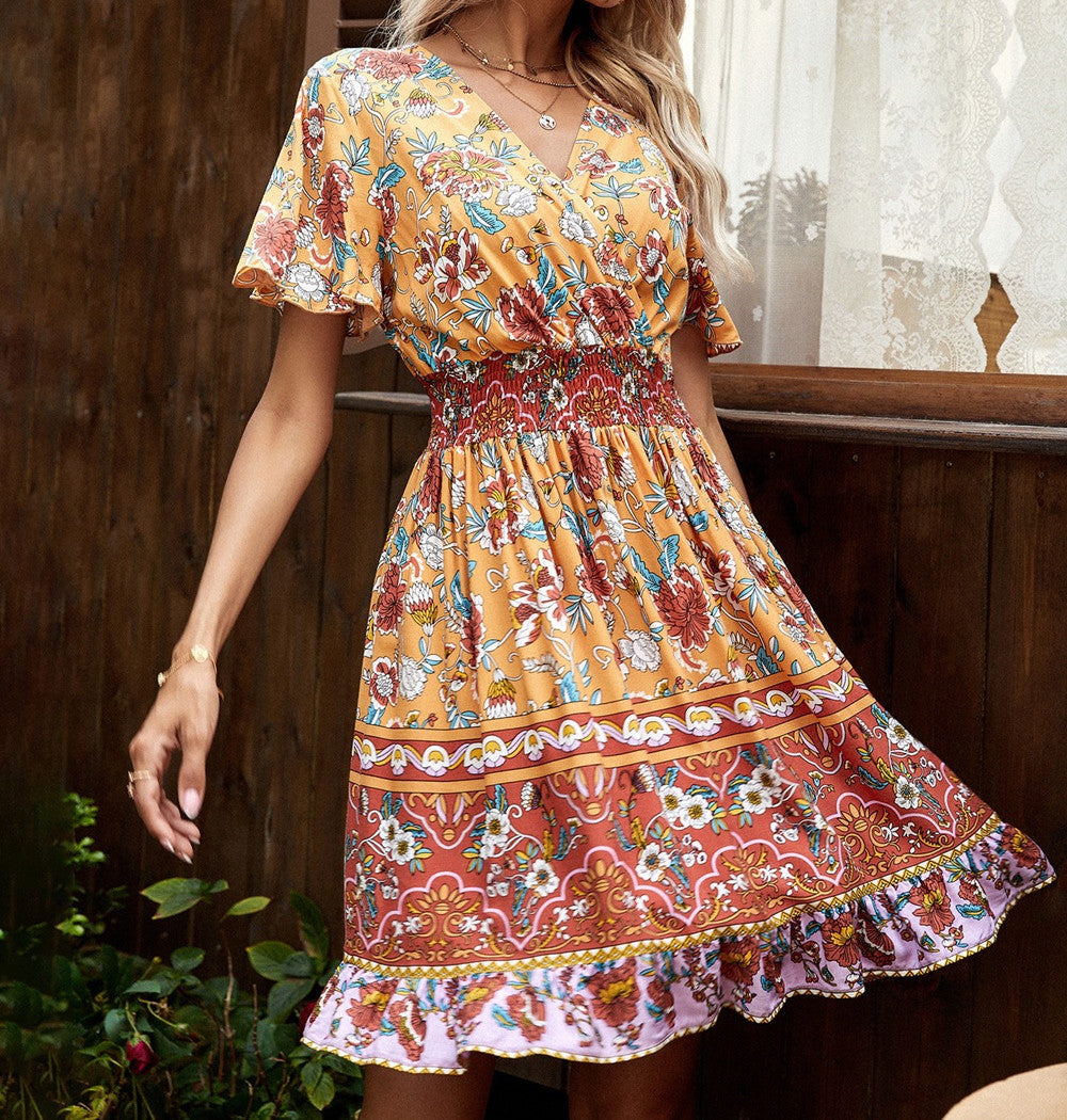 Mini Bohemian Dress, Floral Dress For Women