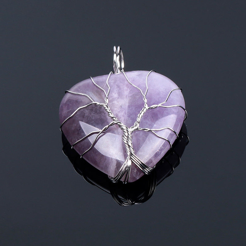 Natural Gemstone Heart Necklace