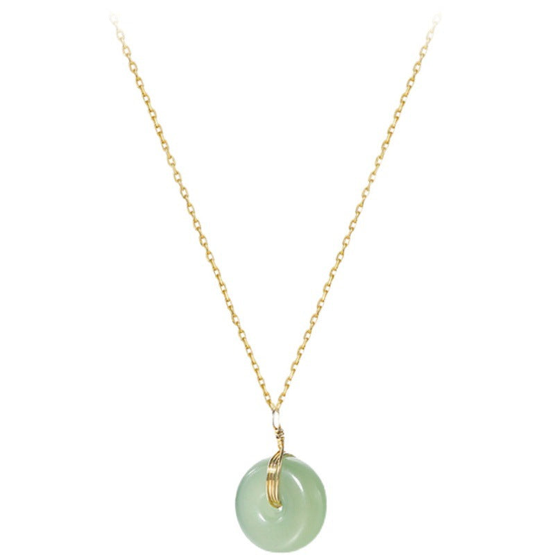 Hetian Jade Crystal Necklace, Jade Jewelry, Green Jade