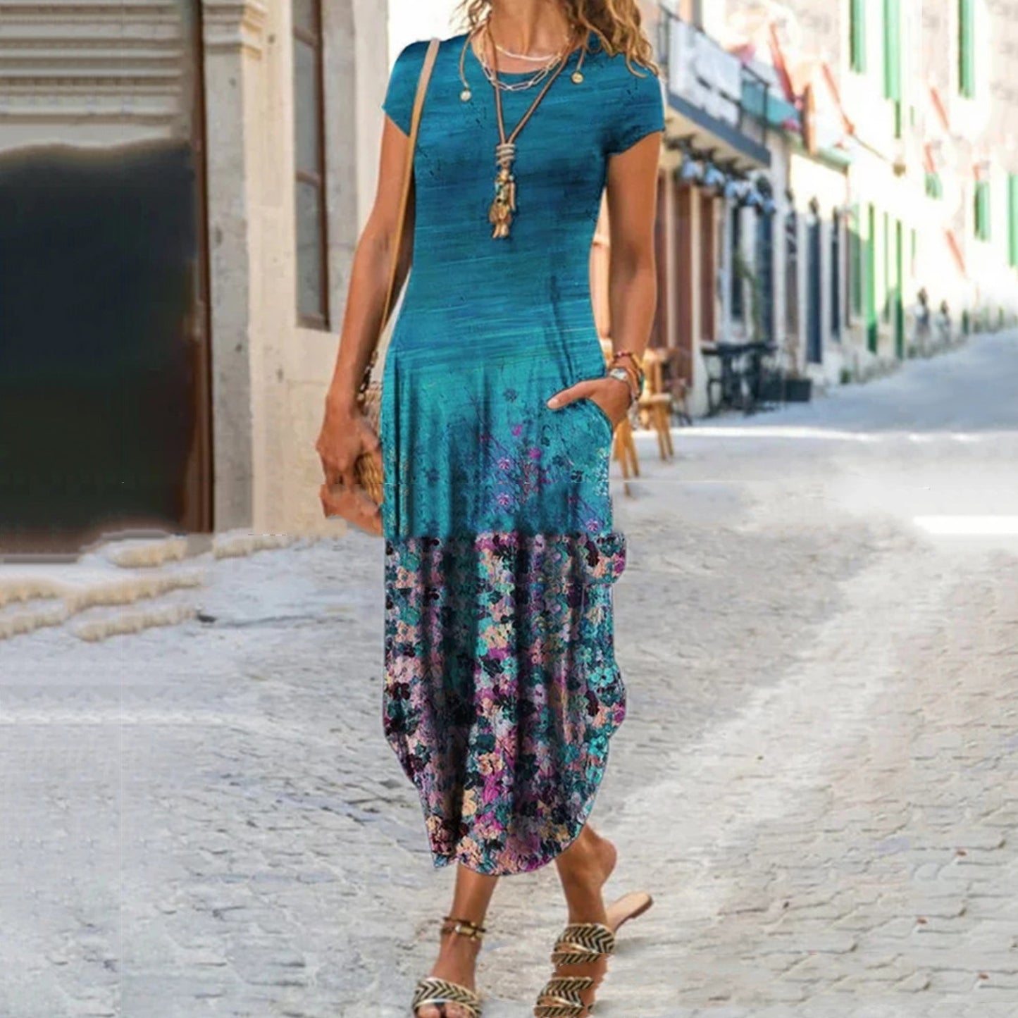 Boho Floral Dress, Bohemian Summer Dress For Women