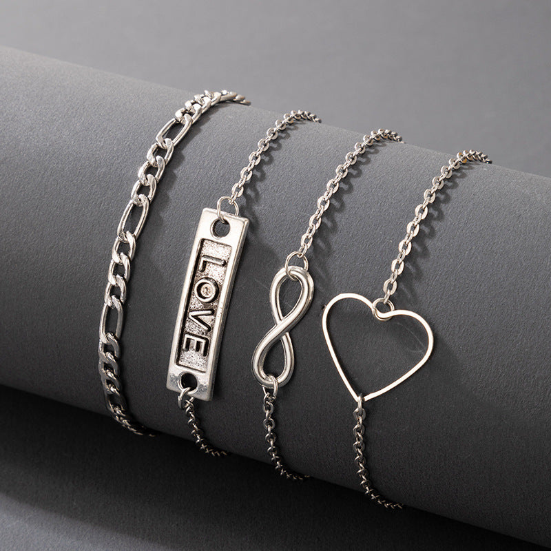Set of 4 Chain Bracelets, Boho Bracelets For Women