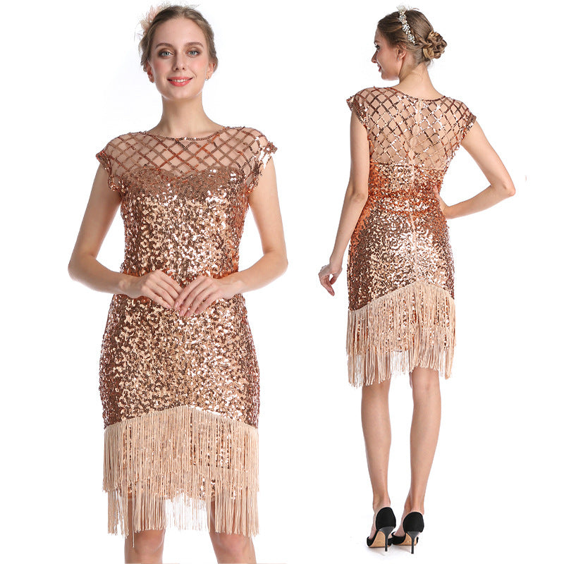 1920’ Tassel Sequin Party Dress, Cocktail Dress