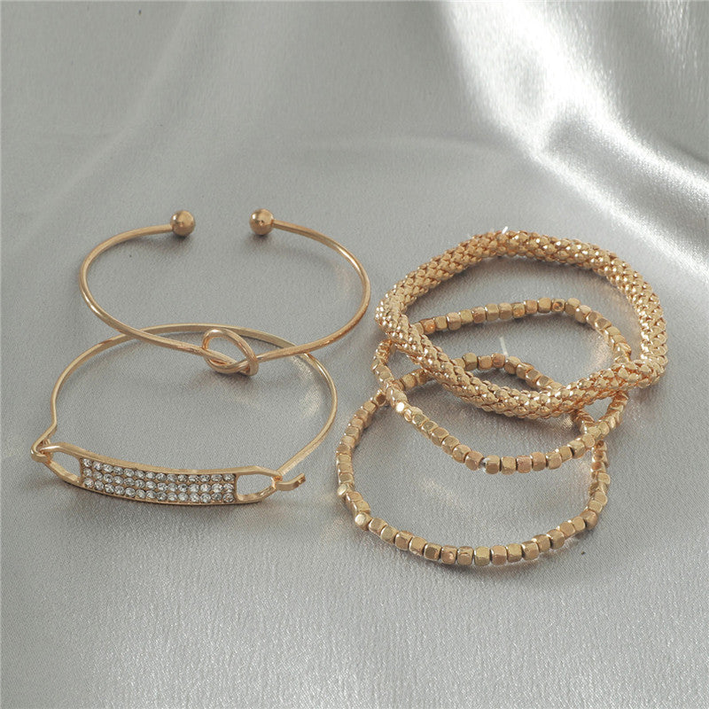Set of 5 Bohemian Bracelets, Chain Bracelets For Women