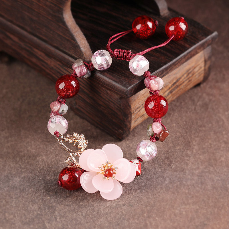 Natural Tourmaline Gemstone Bracelet, Crystal Beads Bracelet