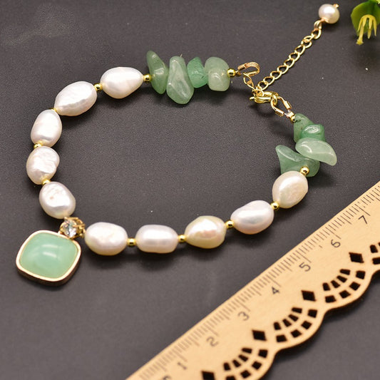 Jade Bracelet, Pearl Bracelet, Jade Jewelry, Gemstone Crystal Bracelet