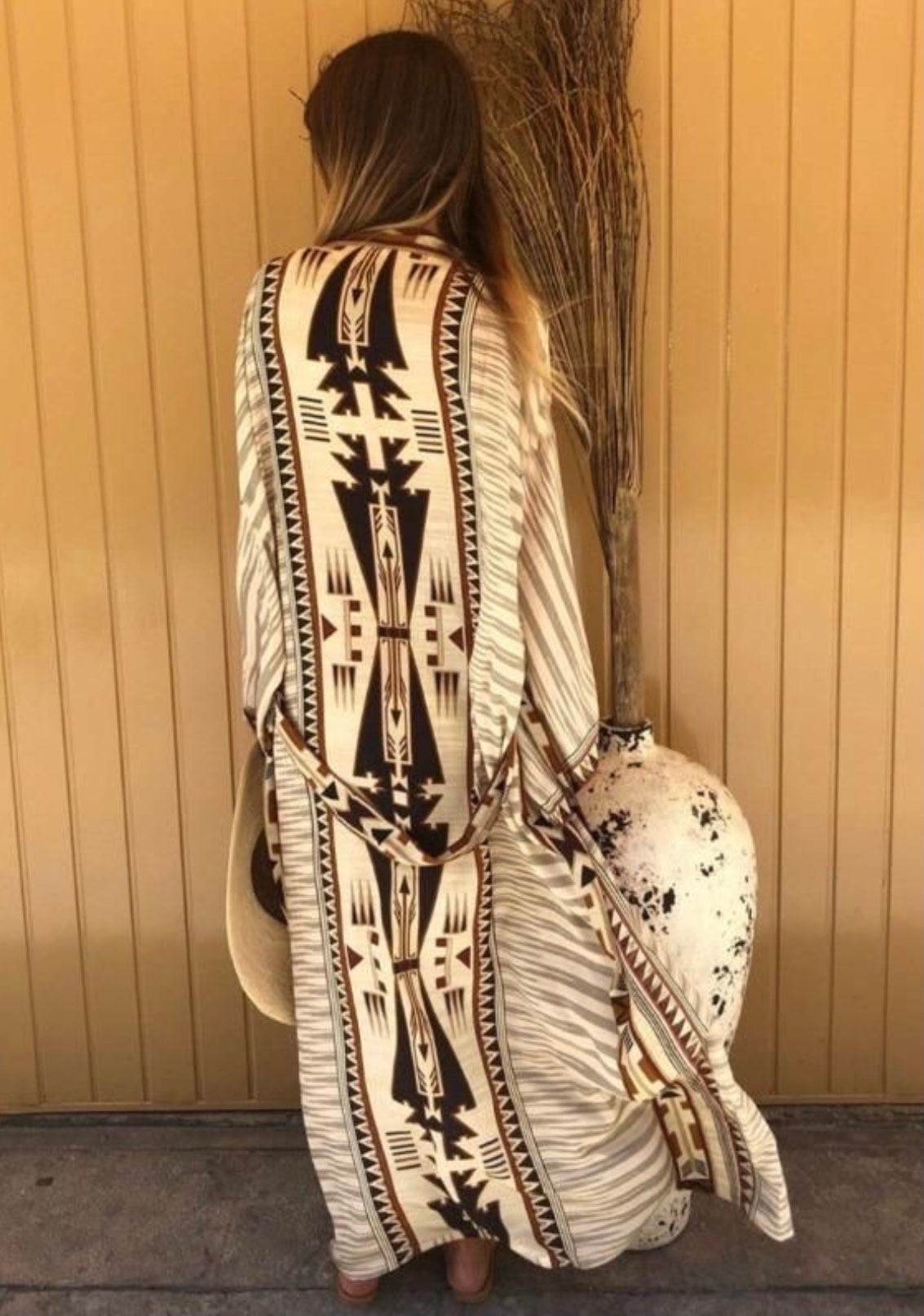 ‘Peruvian Morning’ Aztec Tribal Bohemian Kimono, Boho Kimono For Women