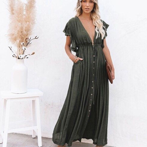 Sage Green Boho Dresses