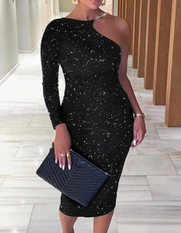 Mid-Length Party Dress, Sequin Cocktail Dress