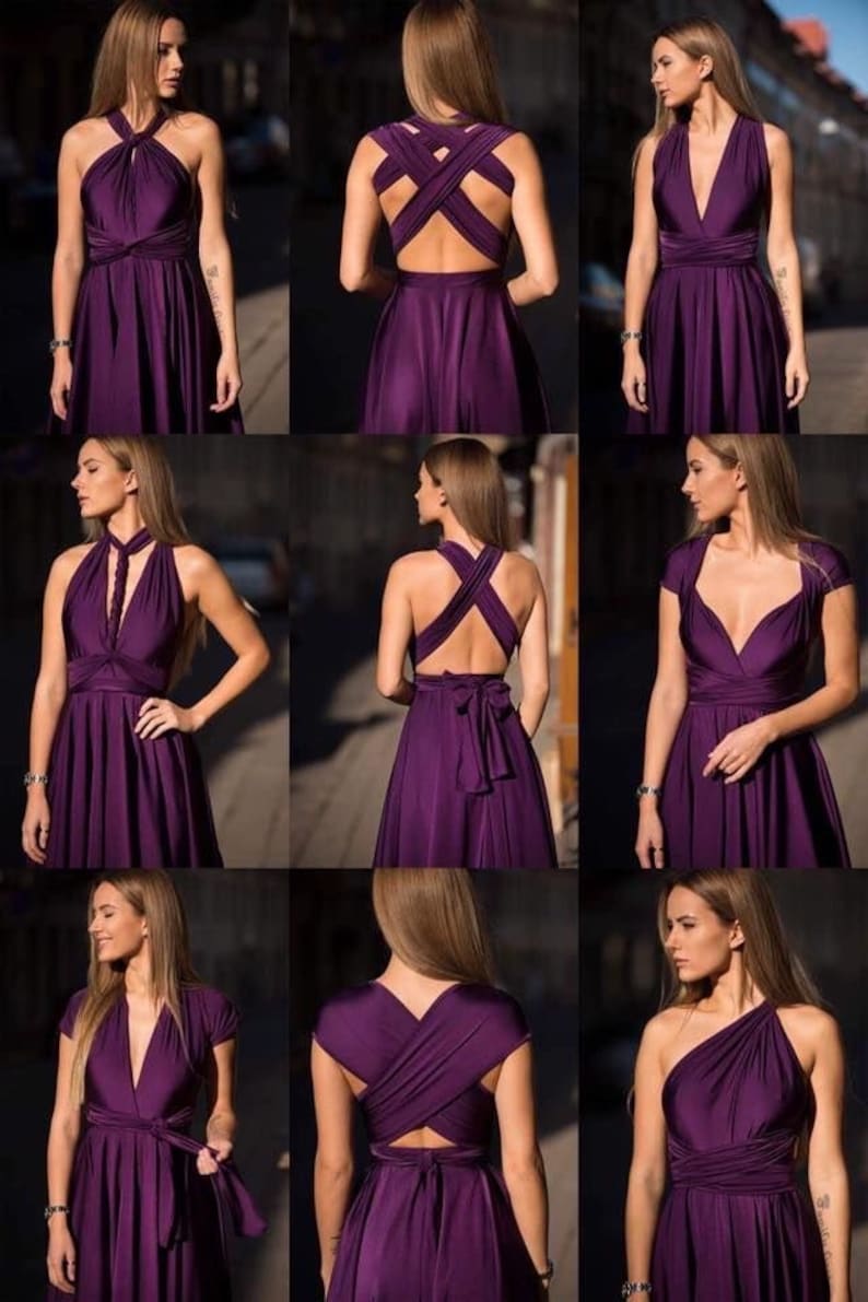 Dark Purple Infinity Dresses for Bridesmaids